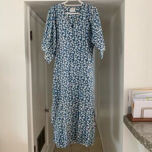 Blue and White Patterned Dress
